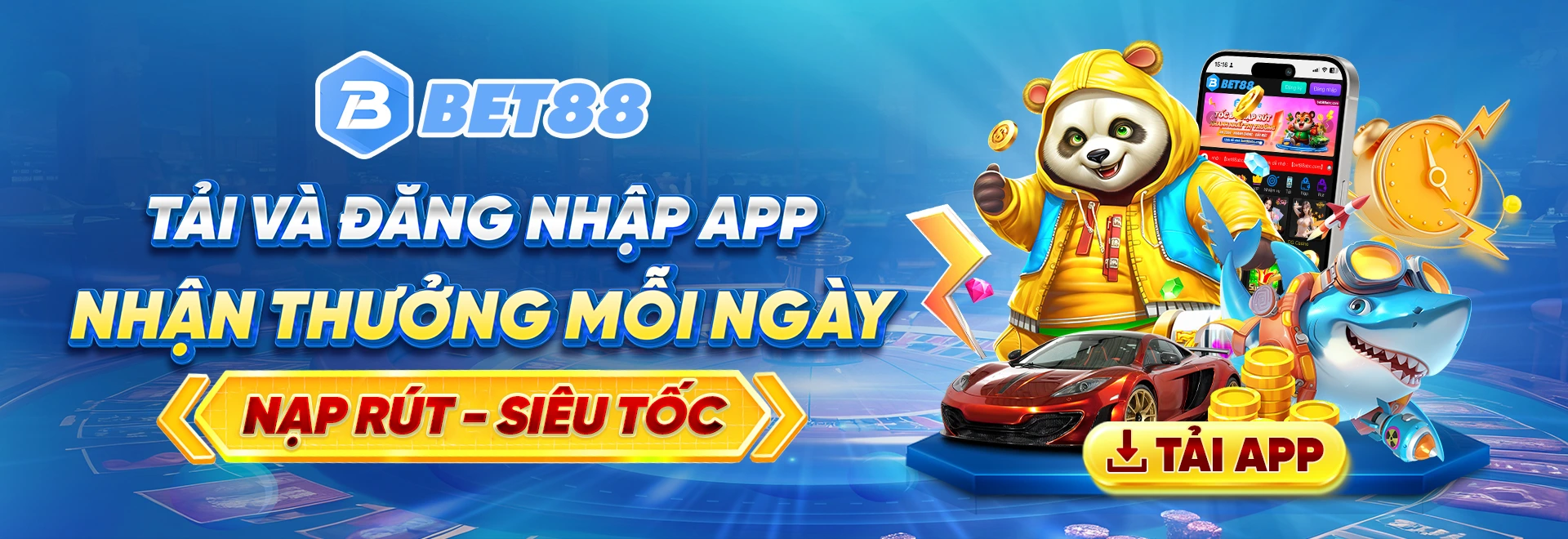 Tải và đăng nhập app Bet88 để nhận thưởng mỗi ngày